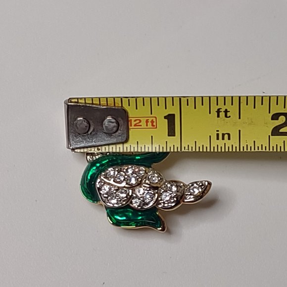 Little Green With Red Eyes Swan Brooch - Picture 10 of 10